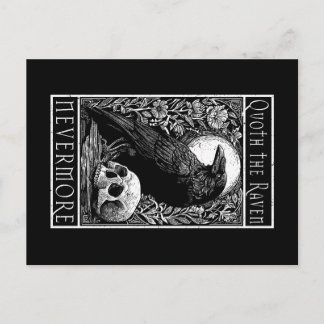 Quoth the Raven - Nevermore - Edgar Allan Poe art Postkarte