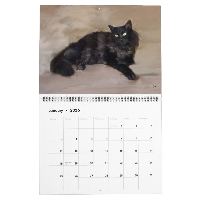 Quotidien est le calendrier de Caturday (Jan 2026)