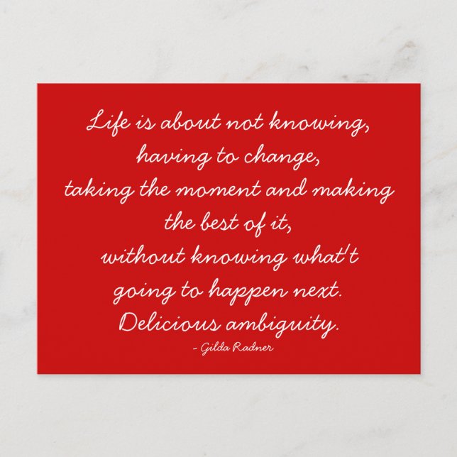 Quotierbare Postkarte - Leben und Herausforderung (Vorderseite)