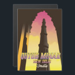 Qutub Minar New Delhi Indien Reiseplakat Magnetkarte<br><div class="desc">Qutub Minar,  Mehrauli ,  Neu Delhi Indien Schönes Reiseplakat.</div>