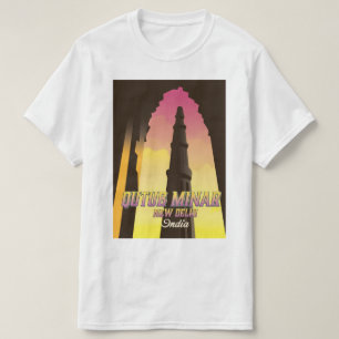Qutub Minar New Delhi Indien Reiseplakat T-Shirt