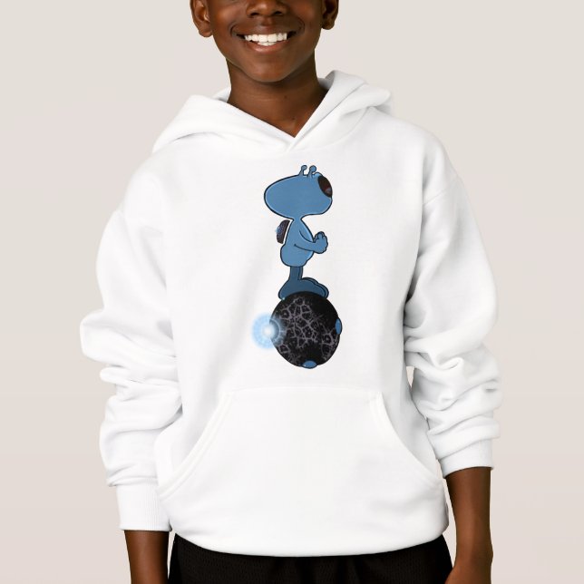 Qwiby auf seinem Sphere Rider Hoodie (Vorderseite)