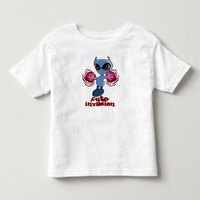 Qwiby : Mignonne T-shirt Toddler Invasion (Devant)