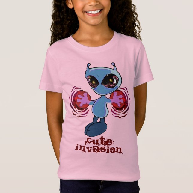 Qwiby : Mignonne T-shirt Toddler Invasion (Devant)