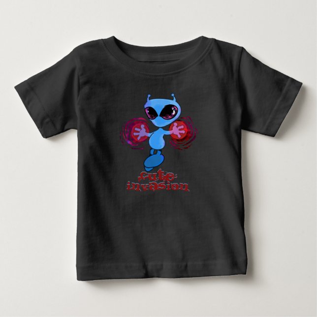 Qwiby: Niedlicher Invasion Baby T - Shirt (Vorderseite)