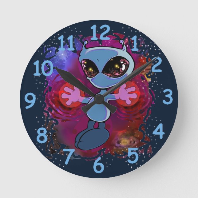 Qwiby Round Clock Runde Wanduhr (Vorderseite)