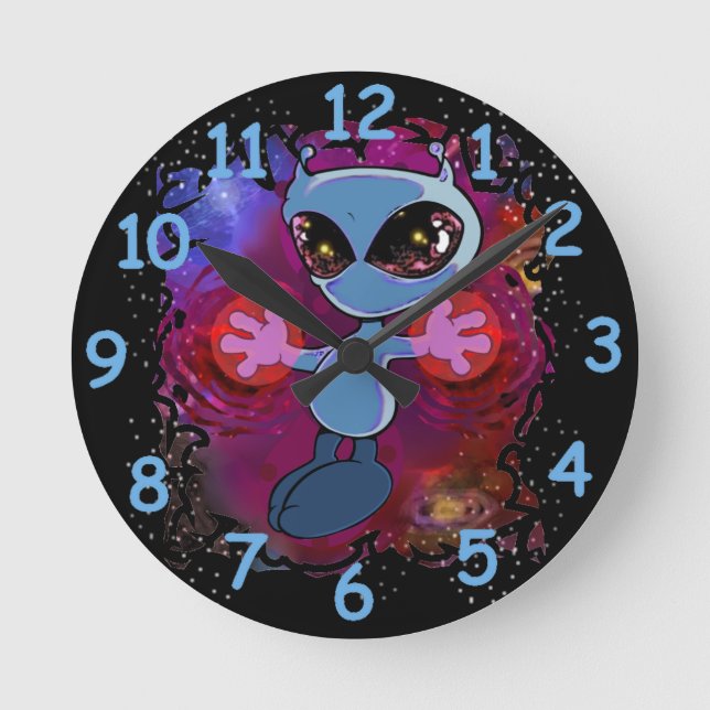 Qwiby Round Clock Runde Wanduhr (Vorderseite)