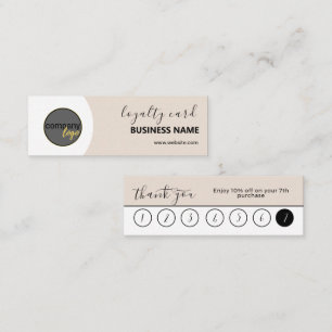 QYSTER WHITE BLACK BUSINESS LOGO 7 LOYALTY CARD MINI VISITENKARTE