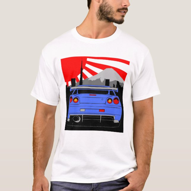 R34 und die aufgehende Sonne T-Shirt (Vorderseite)