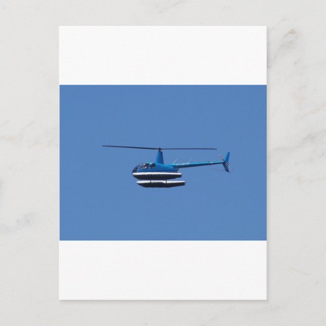 R44 helicopter with floats postkarte (Vorderseite)