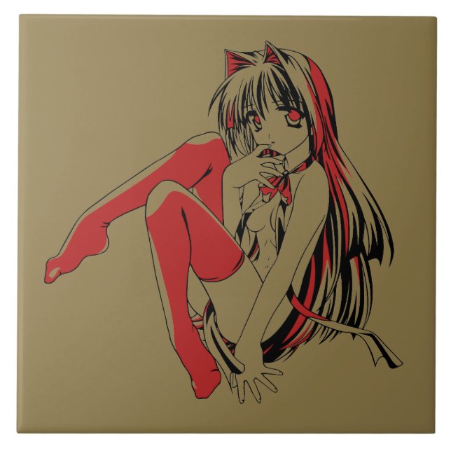 R & B Manga, Neko Catgirl Furry Loli Anime Fliese (Vorderseite)