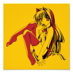R & B Manga, Neko Catgirl Furry Loli Anime Fotodruck