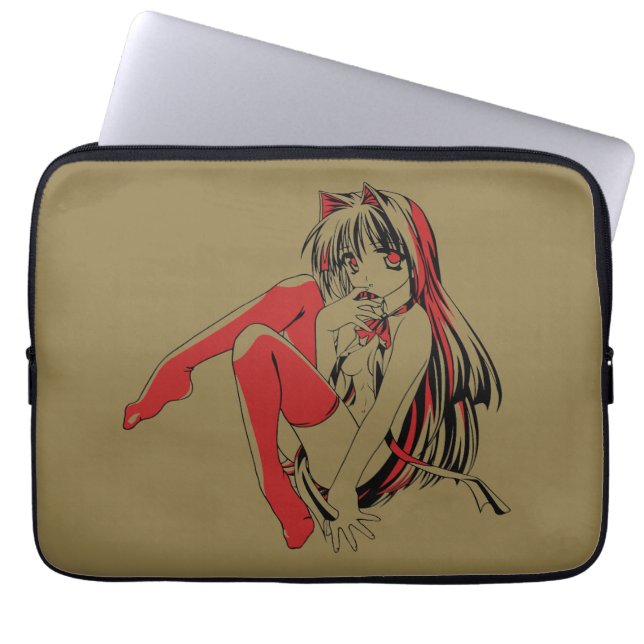R & B Manga, Neko Catgirl Furry Loli Anime Laptopschutzhülle (Vorderseite)