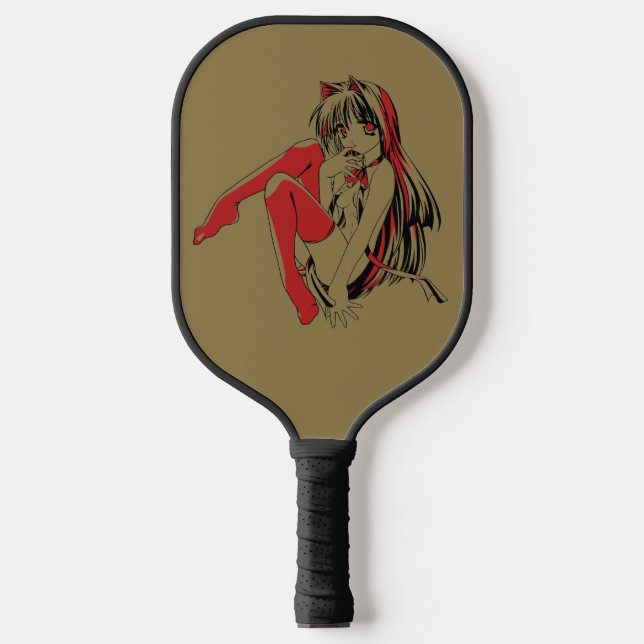 R & B Manga, Neko Catgirl Furry Loli Anime Pickleball Schläger (Vorderseite)
