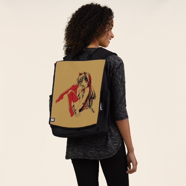 R & B Manga, Neko Catgirl Furry Loli Anime Rucksack (Ausgewaschen)