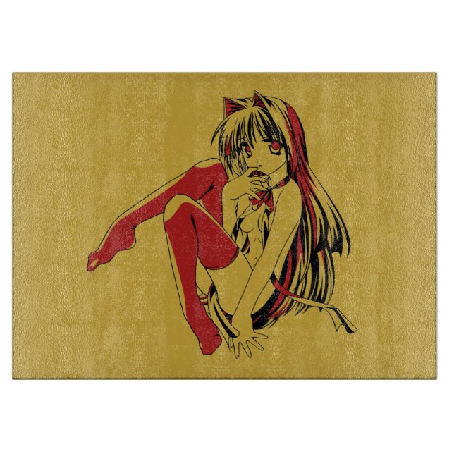 R & B Manga, Neko Catgirl Furry Loli Anime Schneidebrett (Vorderseite)