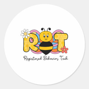 R Bee T Registered Behavician Rbt Floral Runder Aufkleber