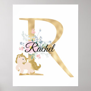 R Buchstabe personalisierte Bezeichnung Monogramm Poster