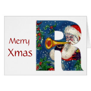 R BUCHSTABE / SANTA TROMPETER MONOGRAMM