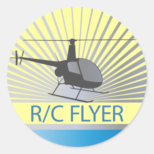 R-C-Flyer-Kopter Runder Aufkleber (Vorderseite)