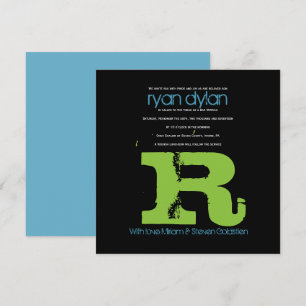 R Collection initiale Bat Bar Mitzvah Invitation