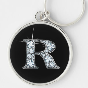 "R" Diamant Bling Schlüsselanhänger