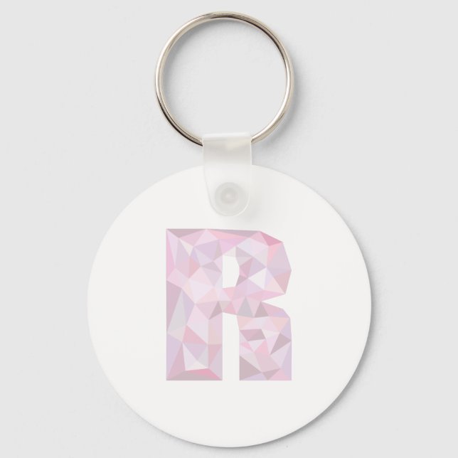 R - Dreiecke mit niedrigem Poly - neutralrosa, Lil Schlüsselanhänger (Vorderseite)