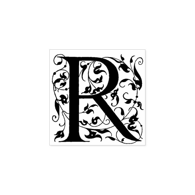R Erster Dekorationsschreiben Gummistempel (Prägung)