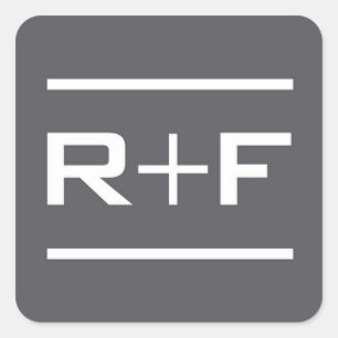 R+F-Grau-Aufkleber Quadratischer Aufkleber