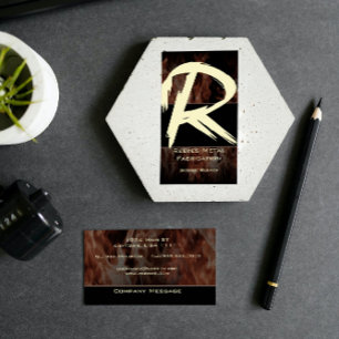 R Flame Monogram Business Card Visitenkarte
