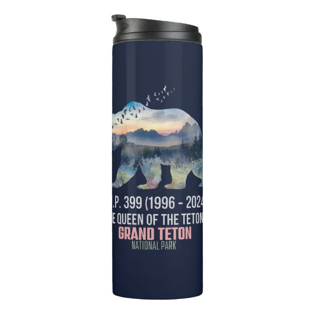 R.I.P. 399 (1996-2024) Königin des Zetonbären Thermosbecher (Nach rechts gedreht)