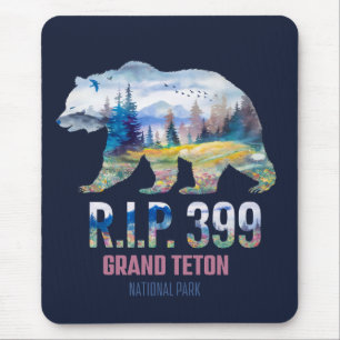 R.I.P. 399 The Queen of the Tetons Bear Mousepad