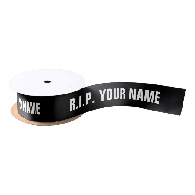 R.I.P. Erholung in Peace Custom Black Satin Band Satinband (Spule)