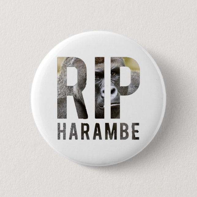 R.I.P Harambe Abzeichen Button (Vorderseite)