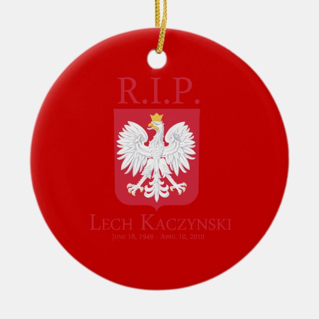 R.I.P. Lech Kaczynski Keramik Ornament (Vorne)