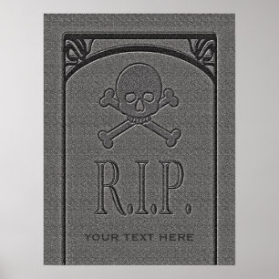 R.I.P. Name-Grabstein-Halloween-Stützen Poster