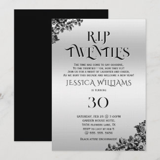 R.I.P. Twenties, Gothic 30th Birthday  Einladung