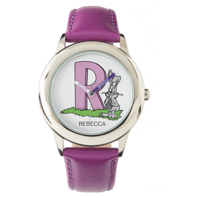 R ist für ___ individuelle Name Kid's Armbanduhr (Vorderseite)