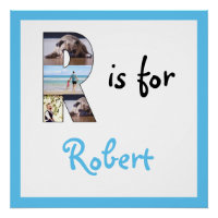 R ist für Name Blue Foto Poster