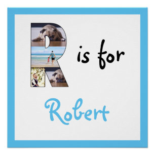 R ist für Name Blue Foto Poster