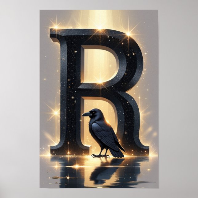 R ist für Rabe – Halloween Alphabet Buchstaben Pos Poster (Vorne)