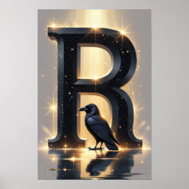 R ist für Rabe – Halloween Alphabet Buchstabenpost Poster