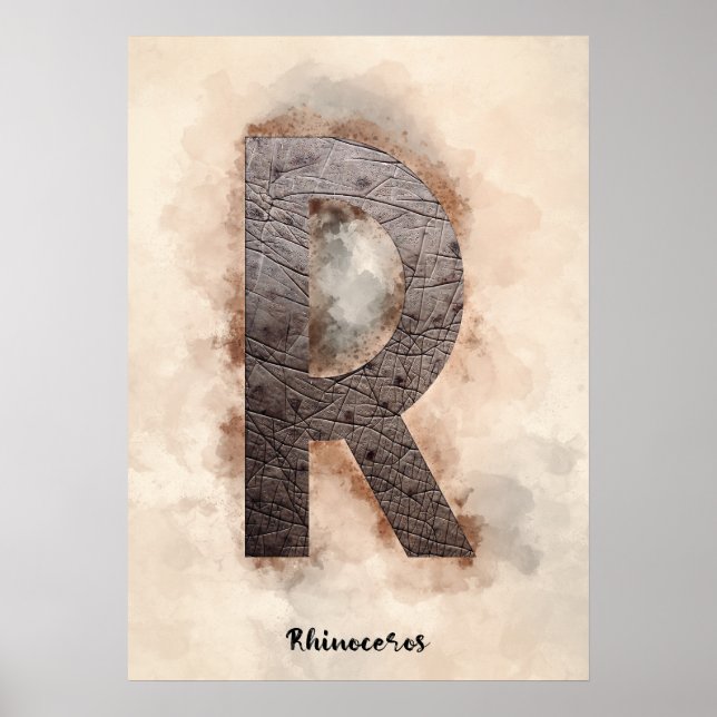 R ist für Rhinoceros Poster (Vorne)