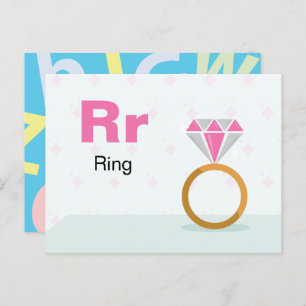 R ist für Ring - Alphabet Flash Card Postkarte