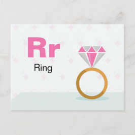 R ist für Ring - Alphabet Flash Card Postkarte