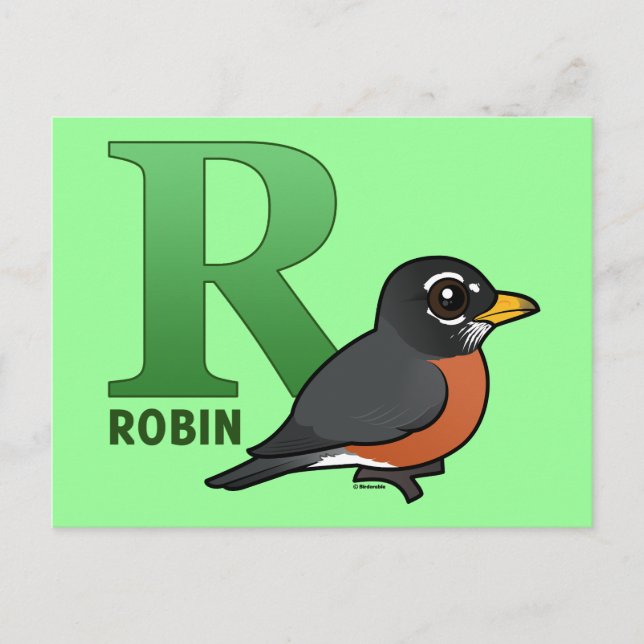 R ist für Robin Postkarte (Vorderseite)