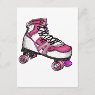 R ist für Rollerskate Postkarte