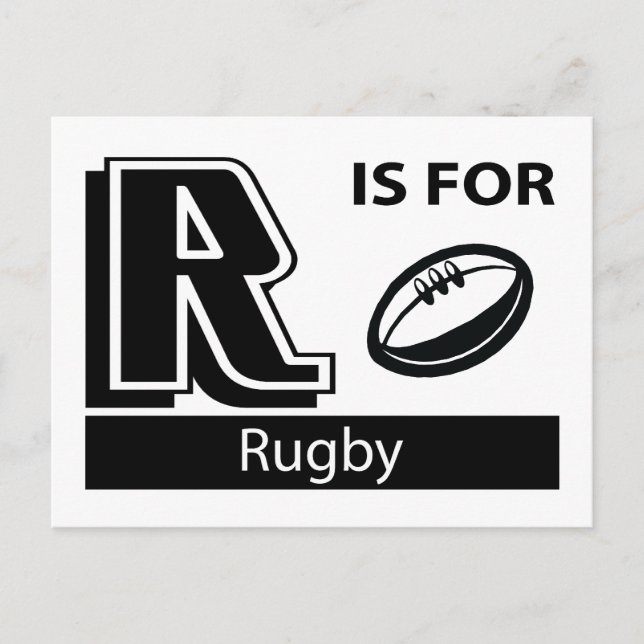 R ist für Rugby Postkarte (Vorderseite)