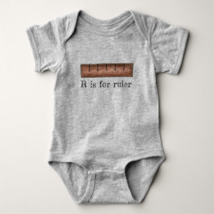 R ist für Ruler Mathematics Math Class School ABCs Baby Strampler