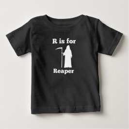 R ist für Sensenmann Halloween Horror Goth Baby T-shirt